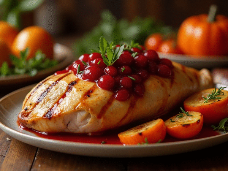 Grilled Turkey with Cranberry Sauce Recipe | A Flavorful, Healthy Meal
