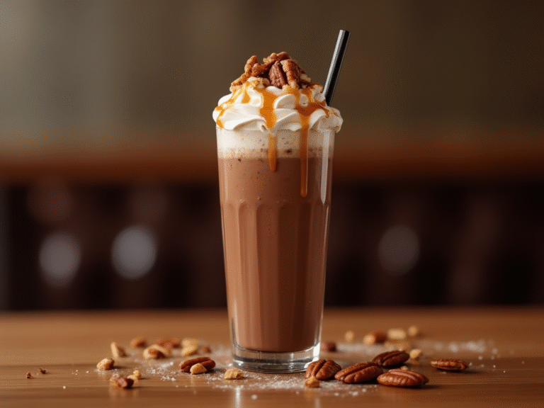 Chocolate Pecan Caramel Milkshake Recipe | A Decadent, Creamy Dessert